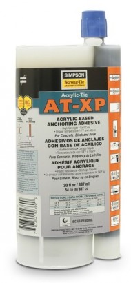 Simpson Strong-Tie Anchor Systems introduces AT-XP Acrylic-Tie – a fast curing anchoring adhesive for uncracked concrete that’s specifically formulated for optimum performance in all types of weather conditions, including below-freezing temperatures. 