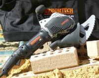 The Arbortech AS170 brick and mortar saw uses a combination of hammering and cutting that produces very little dust. The Arbortech AS170 brick and mortar saw uses a combination of hammering and cutting that produces very little dust.