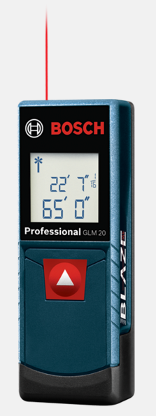 The Bosch BLAZE GLM 20 represents the latest addition to the company’s laser measure offering, boasting features that include an advanced backlit screen, measurement of up to 65 feet and accuracy within +/- 1/8 inch. The Bosch BLAZE GLM 20 represents the latest addition to the company’s laser measure offering, boasting features that include an advanced backlit screen, measurement of up to 65 feet and accuracy within +/- 1/8 inch.