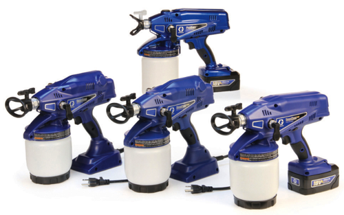 Available in both corded and cordless units, the portability of the Graco handheld units makes it easy for the user to move around the project site. Available in both corded and cordless units, the portability of the Graco handheld units makes it easy for the user to move around the project site.