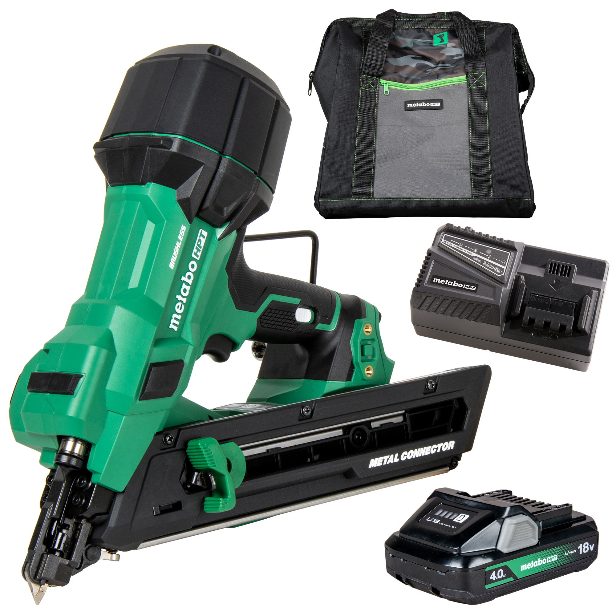 Metabo HPT NR1838DKA 18V MultiVolt Brushless Metal Connector Nailer Metabo HPT NR1838DKA 18V MultiVolt Brushless Metal Connector Nailer